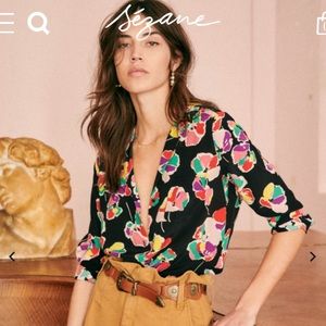 Sezane 100% silk blouse